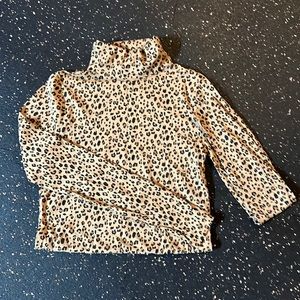 J Crew Tissue Turtleneck in Leopard Print